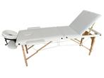 Stijlvolle Witte Massagetafel - Inklapbaar - 3 Secties -..., Sport en Fitness, Massageproducten, Ophalen of Verzenden, Nieuw, Massagetafel