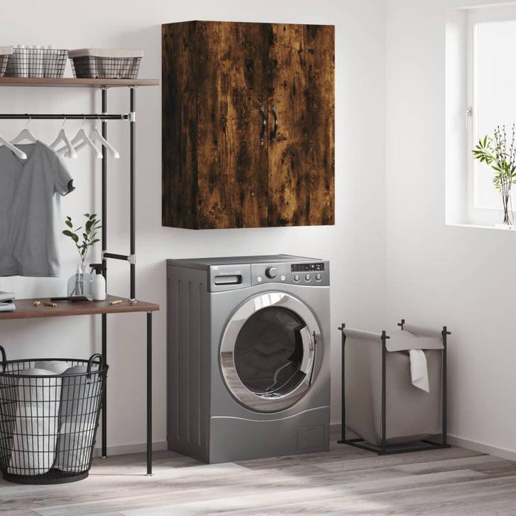 vidaXL Wandkast 69,5x34x90 cm bewerkt hout gerookt, Huis en Inrichting, Kasten | Buffetkasten, 25 tot 50 cm, Nieuw, Overige houtsoorten