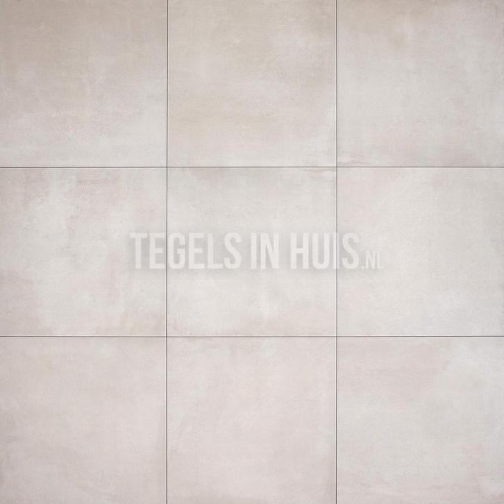 Vloertegel / wandtegel indeed betonlook wit 60x60, Doe-het-zelf en Verbouw, Tegels, Vloertegels, Nieuw, 10 m² of meer, Keramiek