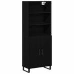 vidaXL buffetkast Zwart Eiken 69,5x34x180 cm Geengineerd, Huis en Inrichting, Kasten | Buffetkasten, Verzenden, Nieuw, 50 tot 100 cm