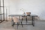 Eettafel - Gabriella - 200x90 cm - Zwart - Glas - Jörn, Verzenden, Nieuw
