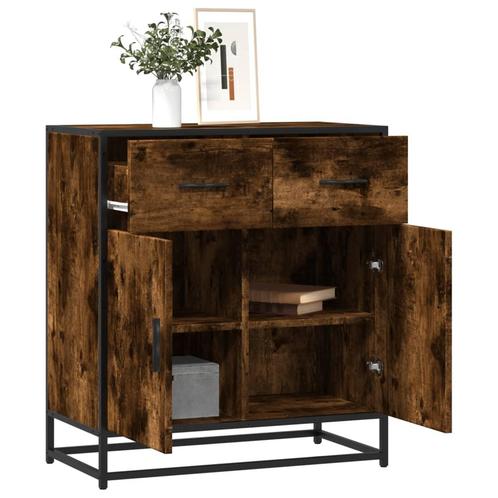 vidaXL Dressoir 68x35x76 cm bewerkt hout gerookt, Huis en Inrichting, Kasten | Dressoirs, Nieuw, Overige houtsoorten, Verzenden
