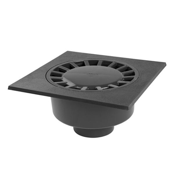 Nicoll Vloerput 150 x 150 mm onderuitlaat 50 mm donkergrijs, Doe-het-zelf en Verbouw, Sanitair, Ophalen of Verzenden