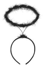 Haarbandgel Zwart Halo Diadeem Aureool Black Angelgeltje Ker, Ophalen of Verzenden, Nieuw, Carnaval, Accessoires