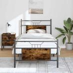 vidaXL Bedframe zonder matras hout gerookt eikenkleurig, Eenpersoons, Bruin, Verzenden, Nieuw