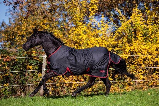 Kerbl Paardendeken Outdoor RugBe Zero 1 - Zwart/rood - 140, Dieren en Toebehoren, Paarden en Pony's | Overige Paardenspullen, Verzenden