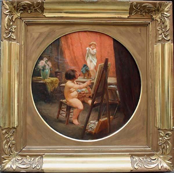 Antonin Brunner (1881-1958) - Artist and model, Antiek en Kunst, Kunst | Schilderijen | Klassiek