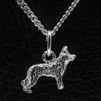 Zilveren Pyrenese herder ketting hanger - oren gecoupeerd..., Verzenden, Nieuw