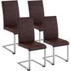 Sledestoelen, kunstleer - bruin, Set van 4, Huis en Inrichting, Stoelen, Verzenden, Nieuw