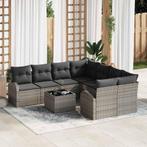 vidaXL Tuin Sofa Set met kussen met opslag 9 pcs Grijs 55 x, Tuin en Terras, Verzenden, Nieuw, Rotan