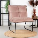 40% Korting: Velvet fauteuil Malaga roze, Huis en Inrichting, Ophalen, Zo goed als nieuw, Stof, Velvet chique, Modern