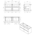 Badkamermeubel Best Design Bora 4 Laden Greeploos 120 cm, Ophalen of Verzenden, Nieuw