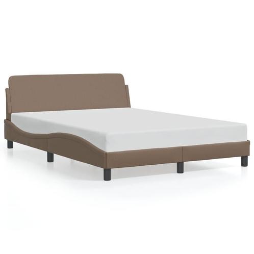 Bed 140x190 Cappuccino Kunstleer | Retourdeal | 42% Korting, Huis en Inrichting, Slaapkamer | Bedden, 140 cm, 190 cm of minder