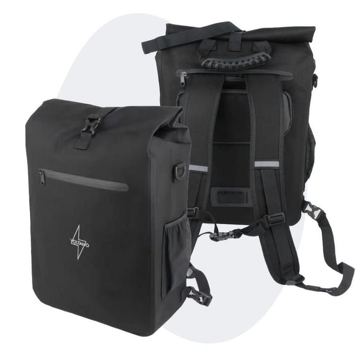 Voltano Luxe E-bike Fietstas / Rugtas - Zwart - 28L -, Fietsen en Brommers, Fietsaccessoires | Fietstassen, Nieuw, Verzenden