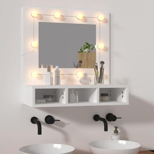 vidaXL Spiegelkast met LED-verlichting 60x31,5x62 cm wit, Huis en Inrichting, Tafels | Kaptafels, Nieuw, Verzenden