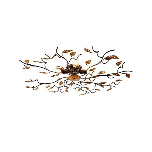 Smart plafondlamp zwart met goud 80 cm 4-lichts incl. 4 Wifi, Huis en Inrichting, Lampen | Plafondlampen, Nieuw, Overige materialen