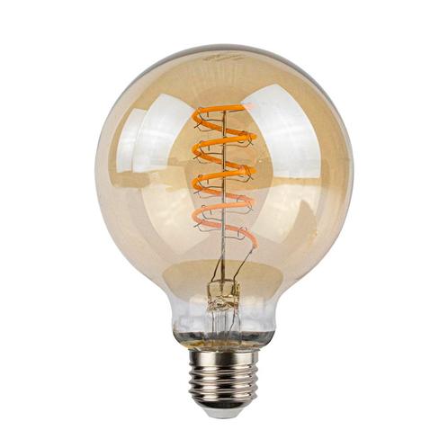Highlight LED Filament globe lamp Amber G80 9 Watt Dimbaar, Huis en Inrichting, Lampen | Losse lampen, Ophalen of Verzenden