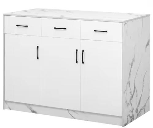 Keukeneiland Marmerlook – 3 Lades & 3 Deuren, 120x60 cm, Huis en Inrichting, Keuken | Keukenelementen, Nieuw, Verzenden