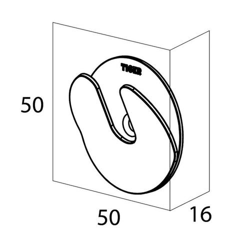 Handdoekhaak Tiger Round Dubbel met Schroef 2 Haken RVS, Doe-het-zelf en Verbouw, Sanitair, Ophalen of Verzenden