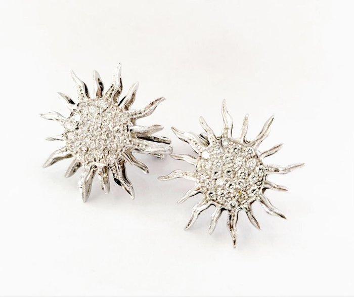 Oorbellen - 18 karaat Witgoud - 1.06ct. tw. Diamant, Sieraden, Tassen en Uiterlijk, Oorbellen