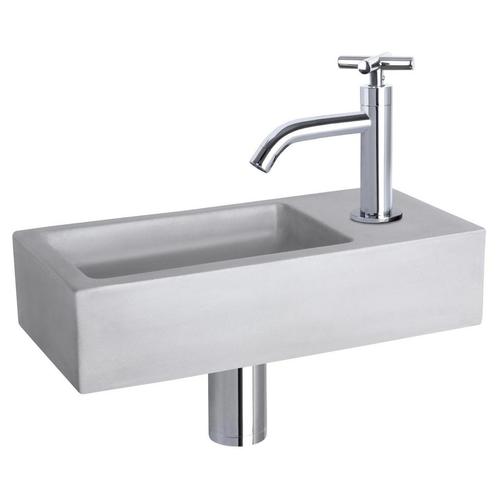 Fonteinset Differnz Ravo Beton 38.5x18.5x9 cm Licht Grijs, Huis en Inrichting, Badkamer | Badkamermeubels, Overige typen, Nieuw