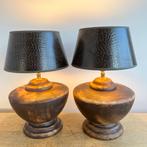 Tafellamp (2) - Twee kruik lampen - Aardewerk - Twee