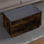 vidaXL Salontafel met Infinity LED 90x50x50 cm gerookt, 50 tot 100 cm, 50 tot 75 cm, Verzenden, Nieuw