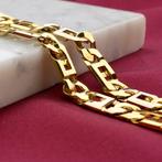 18 Krt. Bicolor gouden marine schakel armband | 23 cm, Sieraden, Tassen en Uiterlijk, Armbanden, Ophalen of Verzenden, Gebruikt