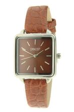 Horloge - Camel bruin - Vierkante horlogekast, Sieraden, Tassen en Uiterlijk, Horloges | Dames, Nieuw, Overige merken, Overige materialen