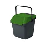 Stapelbare afvalbak Easymax 35 ltr grijs - groen, Huis en Inrichting, Woonaccessoires | Prullenbakken, Verzenden, Nieuw