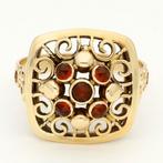 Ring - 14 karaat Geel goud Granaat, Sieraden, Tassen en Uiterlijk, Ringen, Nieuw