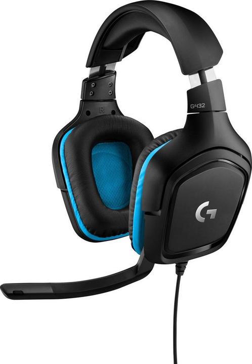 Logitech G432 - Gaming Headset - Zwart & Blauw - PC, Audio, Tv en Foto, Koptelefoons, Verzenden