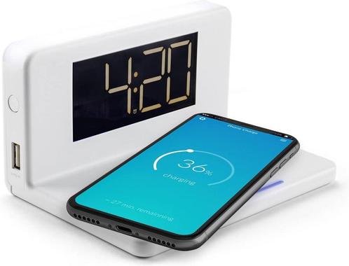 Caliber Digitale Wekker - wekker met Draadloze Oplader -, Telecommunicatie, Mobiele telefoons | Toebehoren en Onderdelen, Zo goed als nieuw