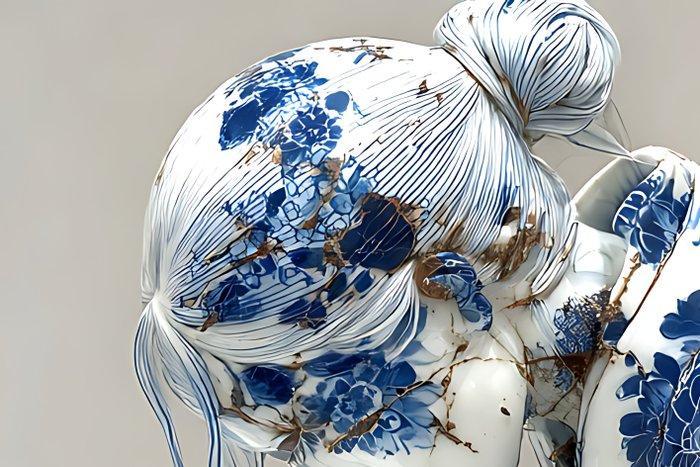 NYX - Samouraï de Porcelaine – L’Esprit Brisé, Antiek en Kunst, Kunst | Designobjecten