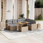 vidaXL 8-delige Loungeset met kussens poly rattan beige, Tuin en Terras, Tuinsets en Loungesets, Verzenden, Nieuw, Rotan, Loungeset