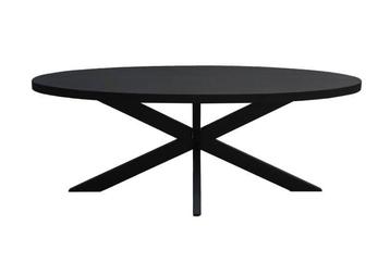 Ovale Eettafel Kala Spider – Zwart Mangohout &amp; Staal | 210 beschikbaar voor biedingen