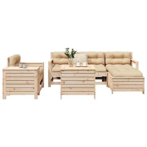vidaXL 7-delige Loungeset massief grenenhout, Tuin en Terras, Tuinsets en Loungesets, Loungeset, Nieuw, Verzenden