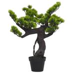 Kunstplant met pot pinus bonsai 70 cm groen