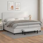 vidaXL Boxspring met matras kunstleer wit 200x200 cm, Overige materialen, Verzenden, Wit, Overige maten