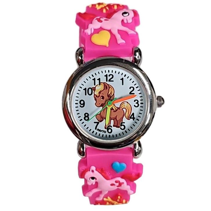 Fako - Kinderhorloge - 3D - Eenhoorn Bubbles – Donkerroze, Sieraden, Tassen en Uiterlijk, Horloges | Kinderen, Verzenden