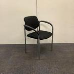 vergaderstoel, stapelstoel, zwarte stoffering - chrome poten, Huis en Inrichting, Stoelen, Gebruikt, Zwart, Ophalen of Verzenden