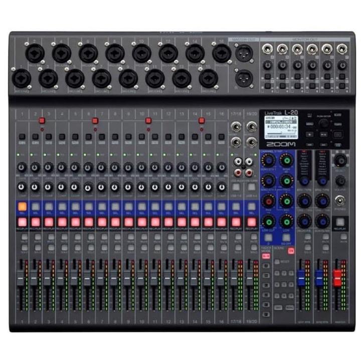 Zoom L 20 / L20 LiveTrak - Digital Mixer and Recorder ACTIE!, Muziek en Instrumenten, Mengpanelen, Nieuw, Microfooningang, 10 tot 20 kanalen