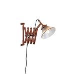 Vintage uittrekbare wandlamp roest met glas - Scissors Glass, Huis en Inrichting, Lampen | Wandlampen, Nieuw, Overige materialen