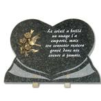 Gedenksteen Hart 30x40cm met bronzen duif en bloemen, Diensten en Vakmensen, Kisten, Grafstenen en Urnen