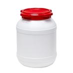 Wijdmondvat 26 liter wit met rood deksel, Ophalen of Verzenden