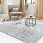 2dekans | Lifa Living - Wol Vloerkleed - Zwart/Wit - 160 x, Huis en Inrichting, Ophalen of Verzenden, Zo goed als nieuw, Zwart