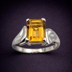 Zonder minimumprijs - Ring Zilver - Citrine (Gecertificeerd), Nieuw