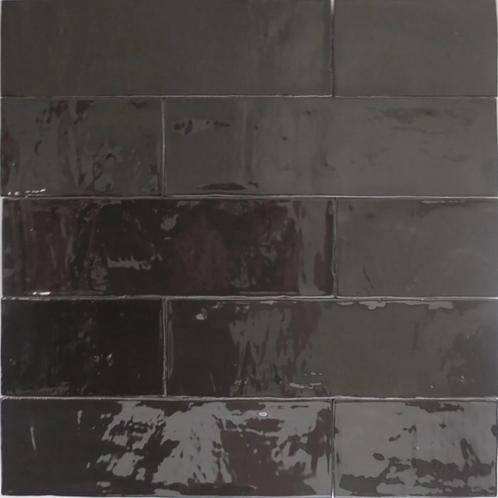 Revoir Paris Atelier - Noir - Wandtegel - 6,2x25cm - Glans -, Doe-het-zelf en Verbouw, Tegels, Ophalen of Verzenden