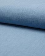Linnen Stone-washed Licht Blauw, Hobby en Vrije tijd, Stoffen en Lappen, Nieuw, Blauw