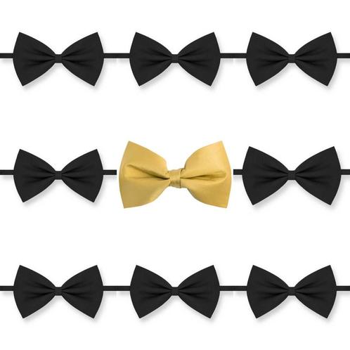 Set met 1 gouden en 8 zwarte vlinderdassen, Kleding | Heren, Trouwkleding en Trouwaccessoires, Zwart, Nieuw, Accessoires, Verzenden